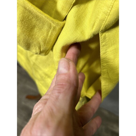 John Mark Women’s L Chartreuse 100% Linen Tunic - Picture 6 of 11